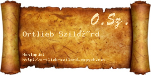 Ortlieb Szilárd névjegykártya